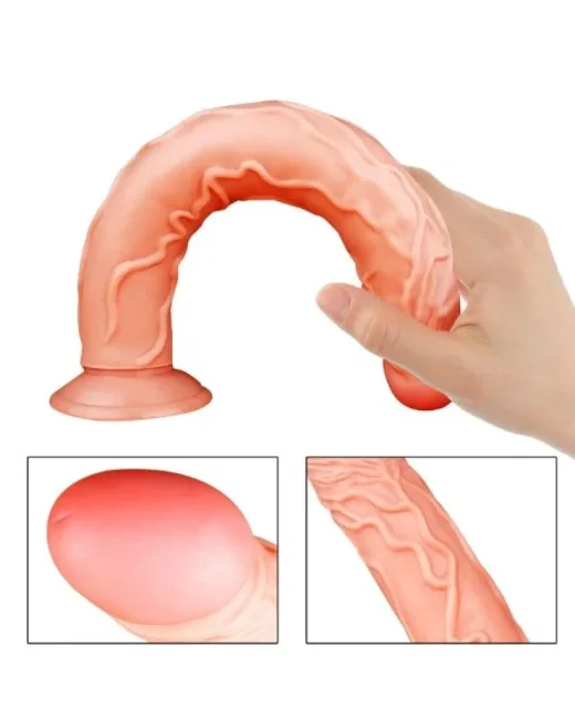 Ten Rengi 35 cm Dildo – Sıvı Silikon, Hissedilir Damarlı alternatif görünüm