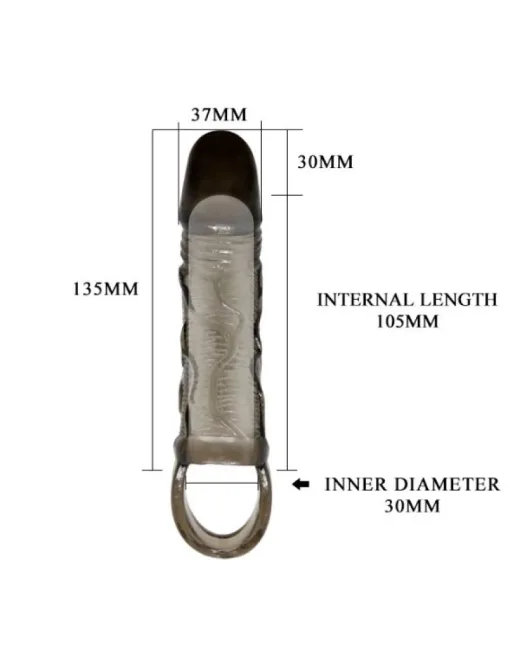 3 cm Dolgulu Penis Kılıfı Koyu Ten Rengi – Hissedilir Damarlı, Silikon
