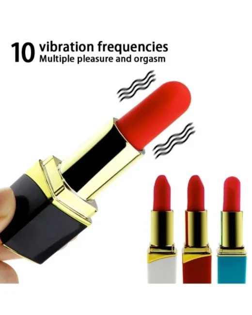 Ruj Şeklinde Mini Vibratör – 10 Mod, Şarjlı, Gizli Tasarım, Güçlü Titreşim