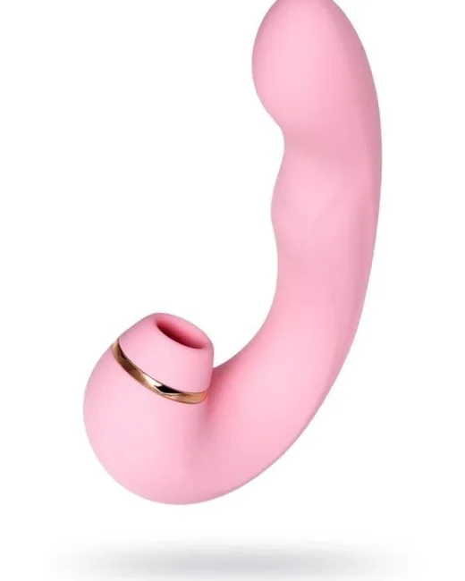Jos Juna Vakum ve Titreşimli 15 cm Pembe Vibratör – Silikon, Şarjlı