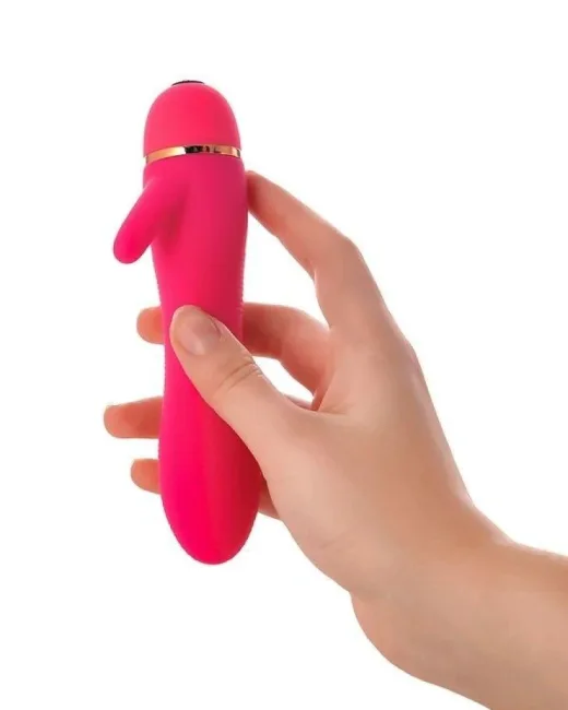 Klitoral Uyarıcılı 20 Modlu Vibratör Silikon Pembe 15 cm