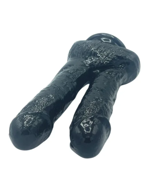 21 cm Siyah Çiftli Dildo – Medikal Silikon
