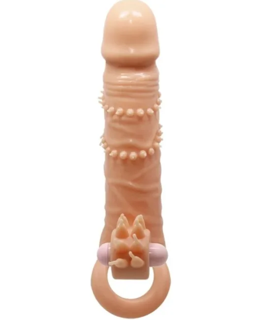 4 cm Dolgu Uzatmalı Titreşimli Penis Kılıfı – Hissedilir Damarlı alternatif görünüm