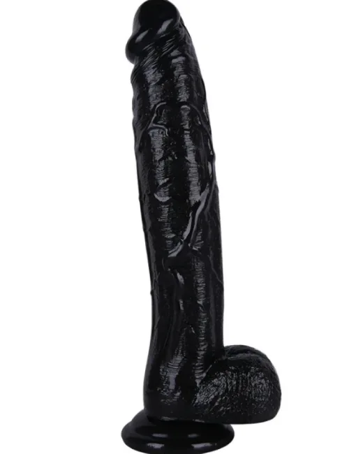 31,5 cm Siyah Realistik Dildo – Medikal Silikon