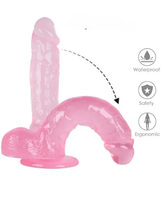 24 cm Pembe Dildo – Medikal Silikon – 485 g