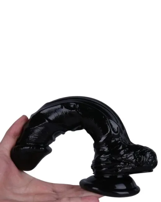 21 cm Siyah Dildo – Medikal Silikon – 3,8 cm Kalınlık