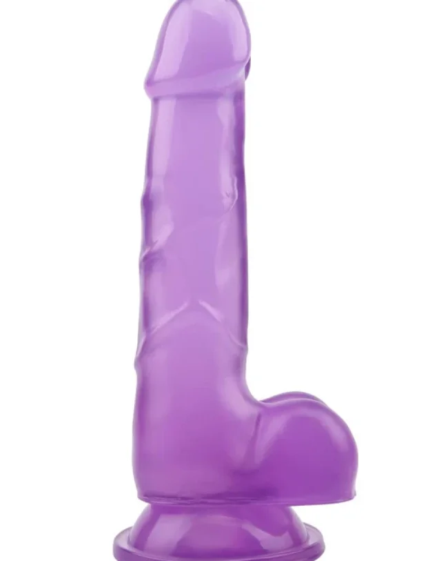 Hi-Rubber Şeffaf Jel Dildo – 19,5 cm Mor – Vantuzlu – Tasarım 01