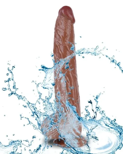 32 cm Kahverengi Dildo – Medikal Silikon – 6 cm Kalınlık