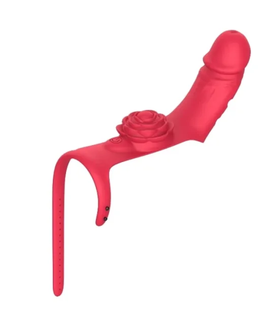 Parmak takılabilir fiziksel dildo + Gül Titreşimli 2'si 1 arada yeni tasarım parmak vibratörü