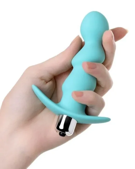 Bland Anal Vibratör Plug Mavi 12 cm – Silikon