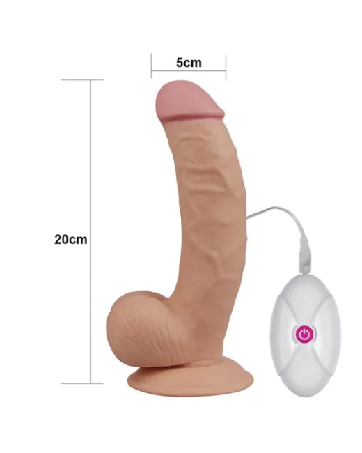 8,5 i̇nç The Ekstra Yumuşak Dude Titreşimli Realistik Vibratör – TPE, Hissedilir Damarlı