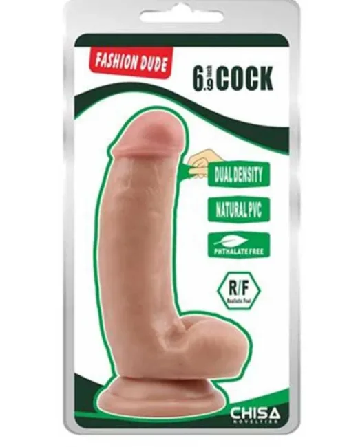 Fashion Dude 17,2 cm Çift Katmanlı Dildo – Hissedilir Damarlı, Vantuzlu alternatif görünüm