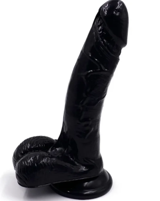 Siyah 19,2 cm Realistik Dildo – Medikal Silikon