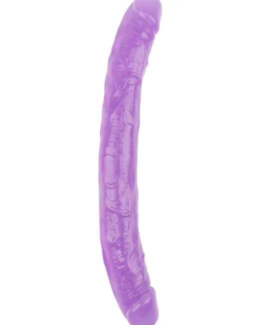 Hi-Rubber Şeffaf Jel Çift Taraflı Dildo – 32,5 cm Mor