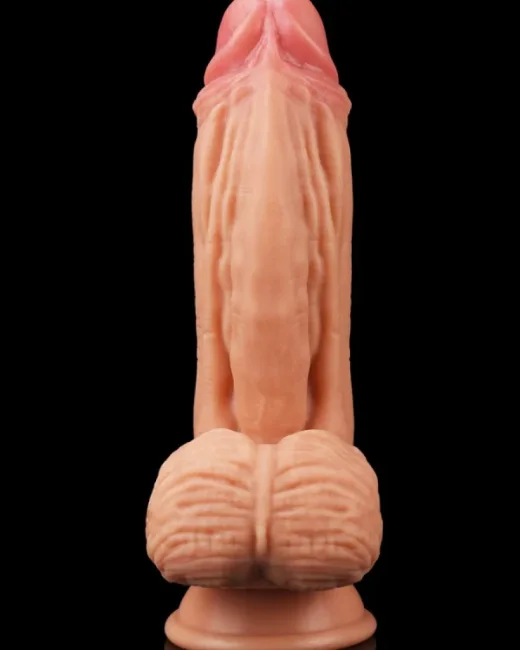 Love Toy King Boyutlu Çift Katmanlı Silikon Doğal Görünümlü Penis Dildo – Gerçekçi His alternatif görünüm