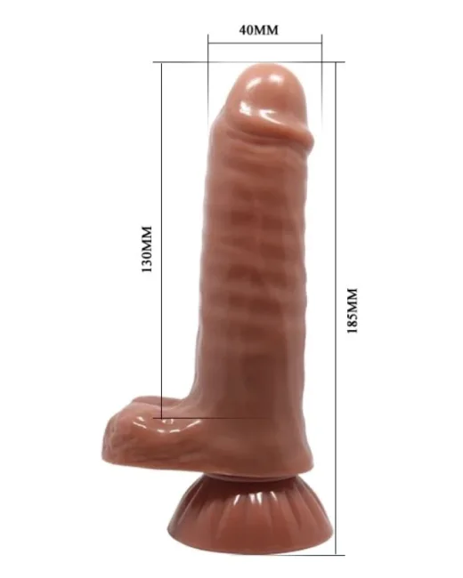 Çift Katmanlı 18,5 cm Realistik Dildo – Vantuzlu