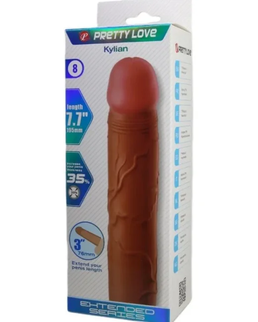 Kylian Gerçek Hissiyatlı Uzatıcı Penis Kılıfı Kahverengi – Hissedilir Damarlı