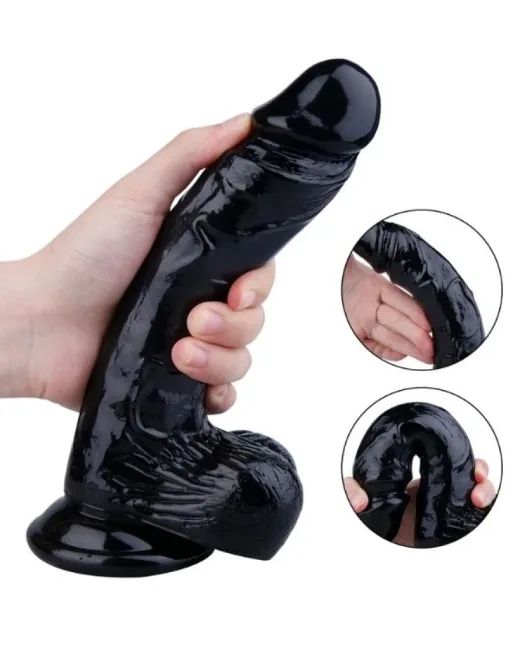 22,5 cm Siyah Dildo – Medikal Silikon – 4,2 cm Kalınlık