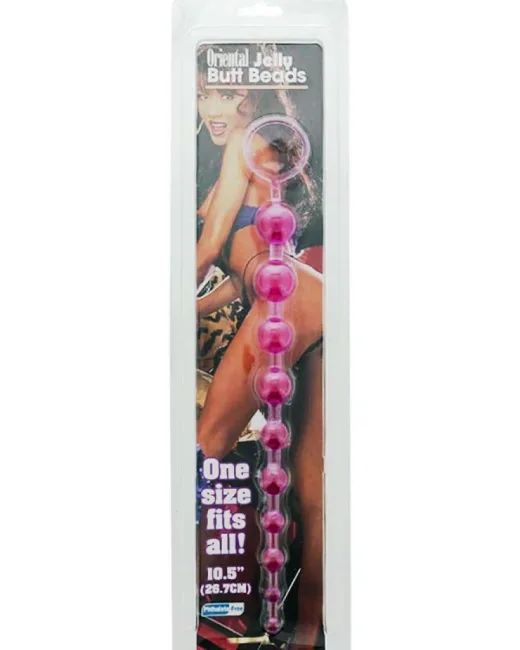 NMC Oriental Jelly Butt Beads Boğumlu Anal Boncuk Pembe 26.7 cm Sıralı boğumlu anal boncuk. alternatif görünüm