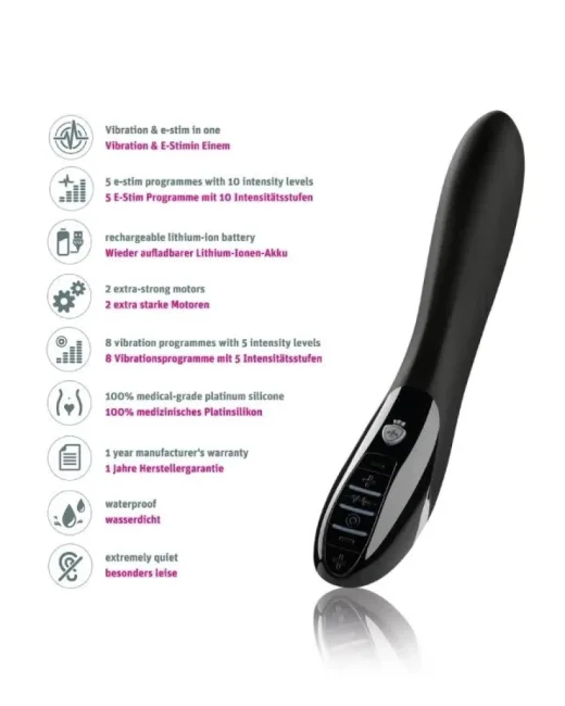Mystim Electric Eric Elektrikli Vibratör 27 cm – Medikal Silikon