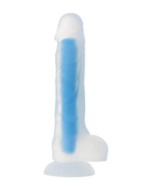 Beyond Mavi Matt Glow Gece Parlayan Dildo, Silikon, Şeffaf, 18 cm alternatif görünüm