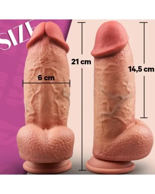 SuperLove Realistik Dual Density Dildo – 21 cm Güçlü Emme Tabanlı Vücut Dostu Silikon alternatif görünüm