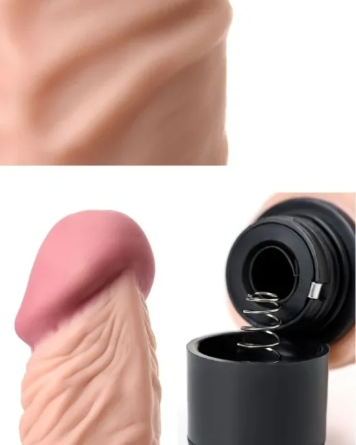 Rican Realistik Vibratör TPE Ten Rengi 22,5 cm – Hissedilir Damarlı
