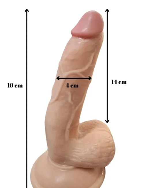 Gerçekci Titreşimli Kumandalı Realistik Vantuzlu Vibratör 19 cm – Hissedilir Damarlı alternatif görünüm
