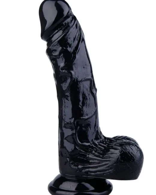 22,5 cm Siyah Dildo – Medikal Silikon – 4,2 cm Kalınlık