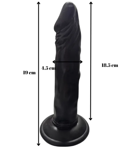 Gerçekçi Testissiz Siyah Dildo 21 cm alternatif görünüm