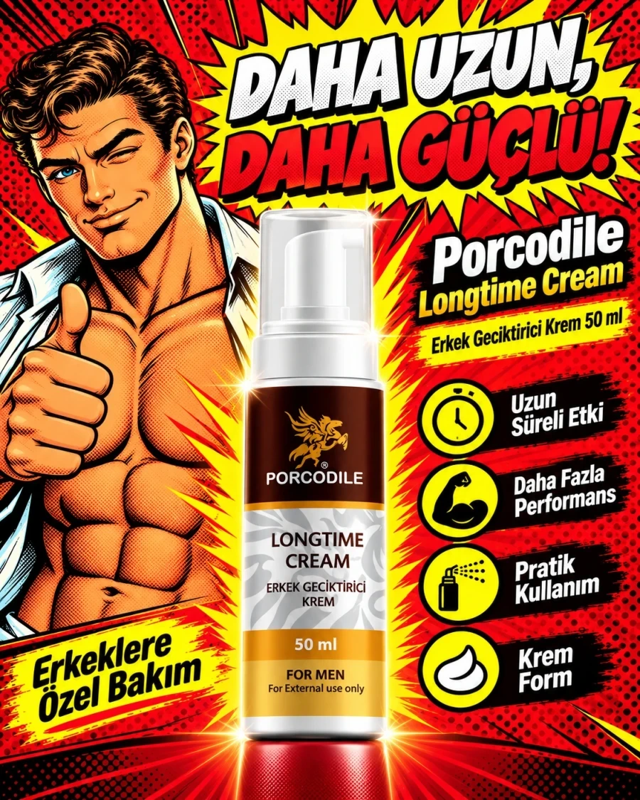 Porcodile Longtime Cream Erkek Geciktirici Krem 50 ml