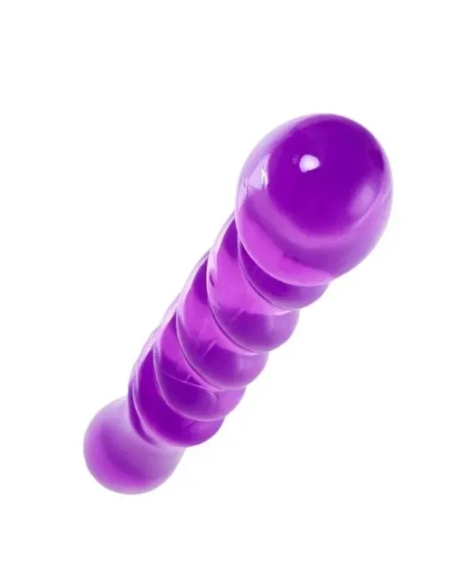 Çift taraflı Jel Dildo Tanza, TPE, mor, 27,5 cm