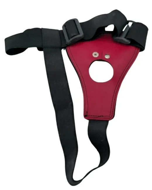 Protez Penis Strapon Belden Bağlama Kemeri Kırmızı – Deri
