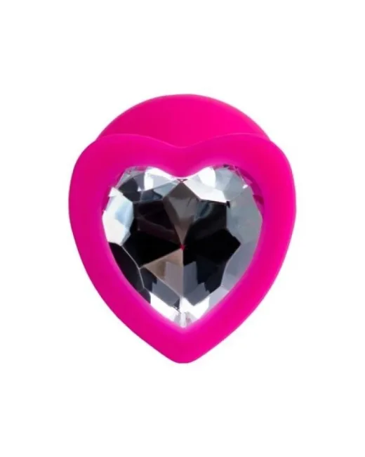 Diamond Heart Anal Plug Pembe 8 cm – Silikon alternatif görünüm