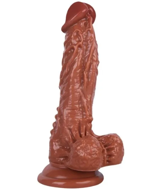 18,5 cm Kahverengi Dildo – Medikal Silikon