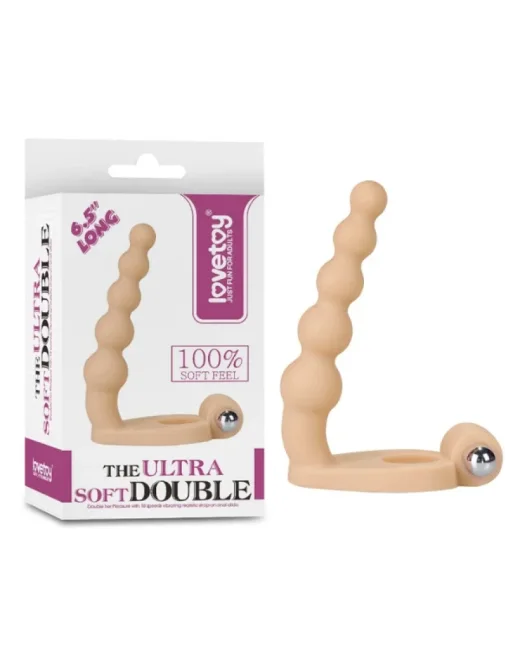 Ultra Soft 6.5" TPE Çift Penetrasyon Halkalı Vibratör, tamamen su geçirmez yapısıyla, çift penetrasyon