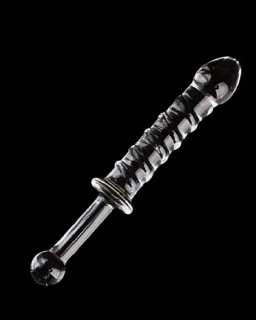 23 cm Tırtıklı Cam Dildo
