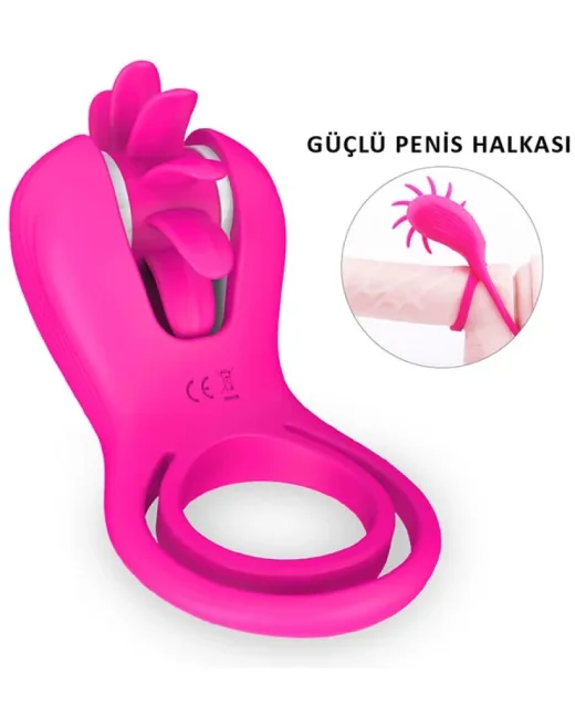 Wind Döner Dilli Şarjlı Titreşimli Penis Halkası 10 farklı dönüş modu ile partnerinizin klitorisine