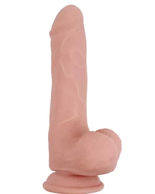 Bottomless Pleasure Kıkırdaklı Gerçekçi Dildo – 20 cm Ten Rengi – Vantuzlu