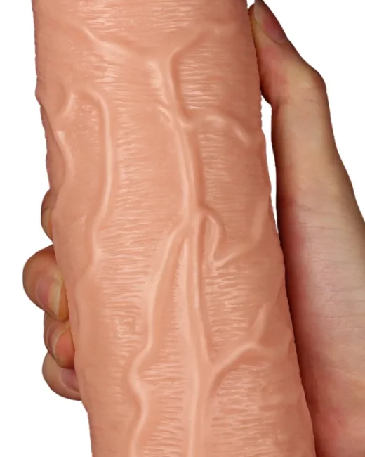 11 i̇nç Realistik Long Titreşimli Dildo – Hissedilir Damarlı, Şarjlı