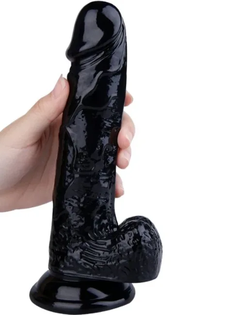 20 cm Siyah Dildo – Medikal Silikon – 330 g