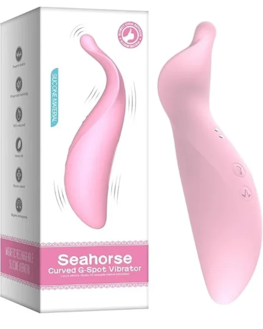 seahorse curved g-spot vibratör – Et Dokulu, Şarjlı