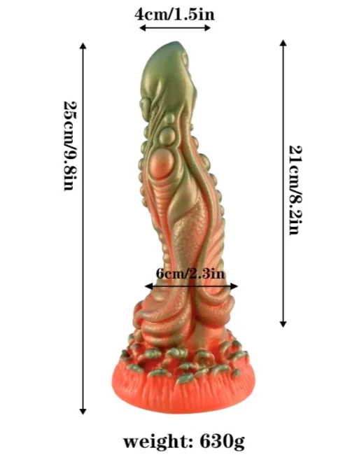Kırmızı Yeşil Canavar Dildo – Silikon