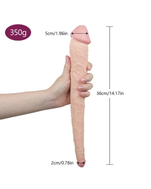 36 cm Çift Taraflı Lezbiyen Dildo – Silikon alternatif görünüm