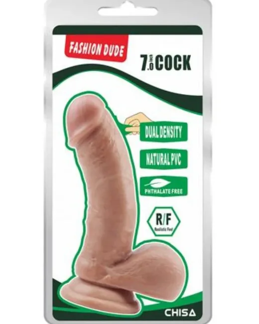 Fashion Dude 18 cm Çift Katmanlı Dildo – Hissedilir Damarlı, Vantuzlu alternatif görünüm