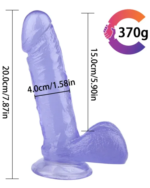 Mor Renk Jel Dildo alternatif görünüm