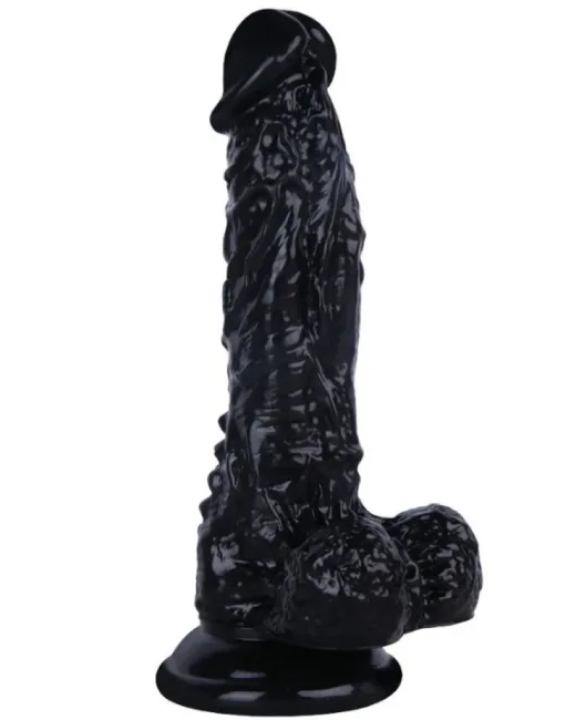 18,5 cm Siyah Dildo – Medikal Silikon – 4 cm Kalınlık
