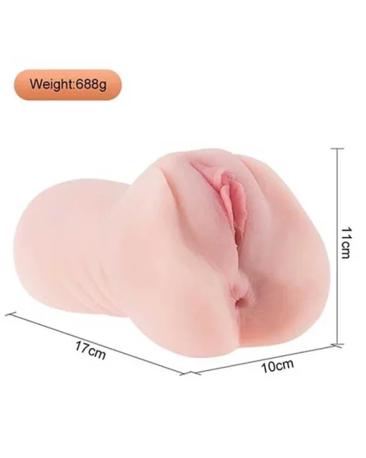 Çift Girişli Anal ve Vajinal Gerçekçi Mastürbatör – Et Dokulu, TPE alternatif görünüm