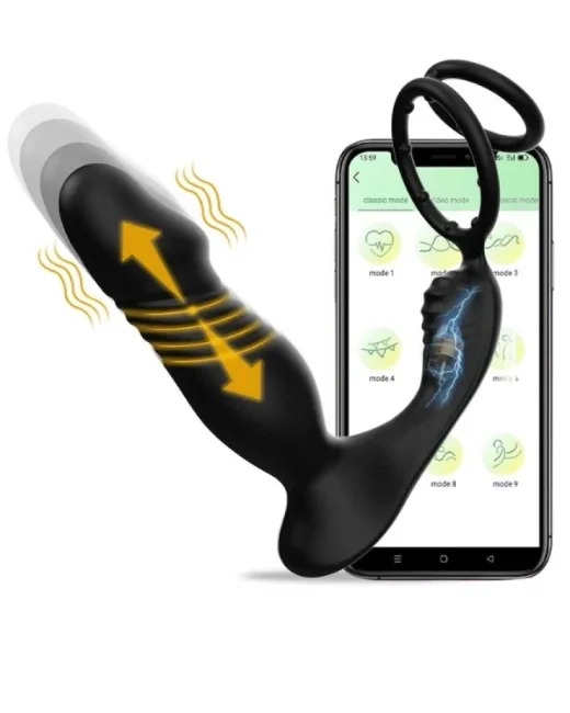 5in1 Telefon Kontrollü Titreşimli İleri Geri Vibratör – Medikal Silikon, Şarjlı