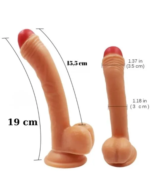 19 cm Realistik Dildo – Medikal Silikon – 3 cm Kalınlık